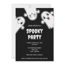 Skrämmande spöken Halloween-fest Svart och vitt