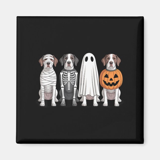 Skrämmande spökengelsk pekare pumpa Halloween hund Magnet (Framsidan)