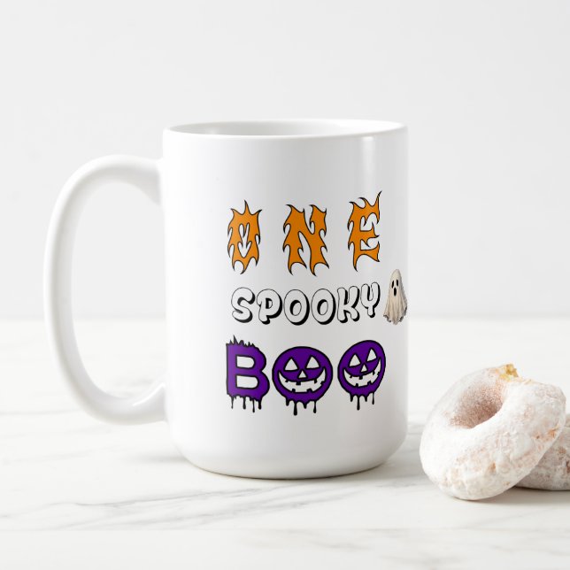 Skrämmande spökescen för Halloween-skul 😱👻 Kaffemugg (Med munk)