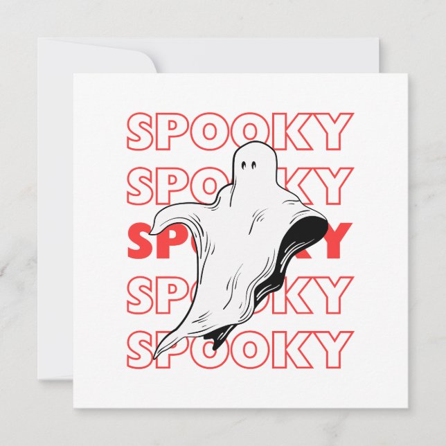 Skrämmande spökhalloween kort (Framsida)