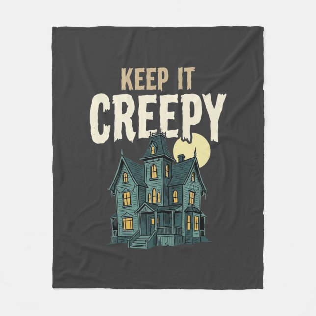 Skrämmande Spökhus Halloween-design_1 Fleecefilt (Framsidan)