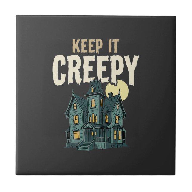 Skrämmande Spökhus Halloween Design_1 Kakelplatta (Framsidan)