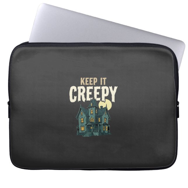 Skrämmande Spökhus Halloween Design_1 Laptop Fodral (Framsidan)