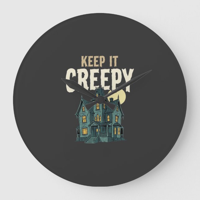 Skrämmande Spökhus Halloween Design_1 Stor Klocka (Framsida)