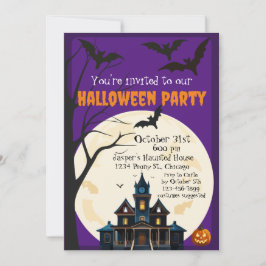 Skrämmande spökhus Halloween-fest Inbjudningar