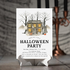 Skrämmande spökhus Halloween-fest Inbjudningar