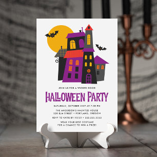 Skrämmande spökhus Halloween-fest Inbjudningar