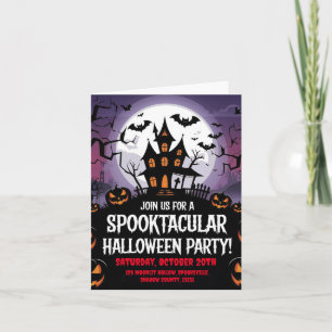 Skrämmande spökhus Halloween-festdesign Inbjudan