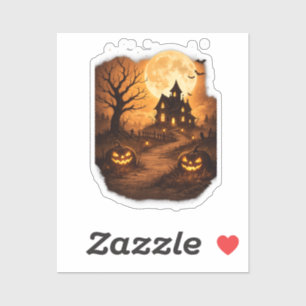 Skrämmande spökhus Halloween Klistermärken
