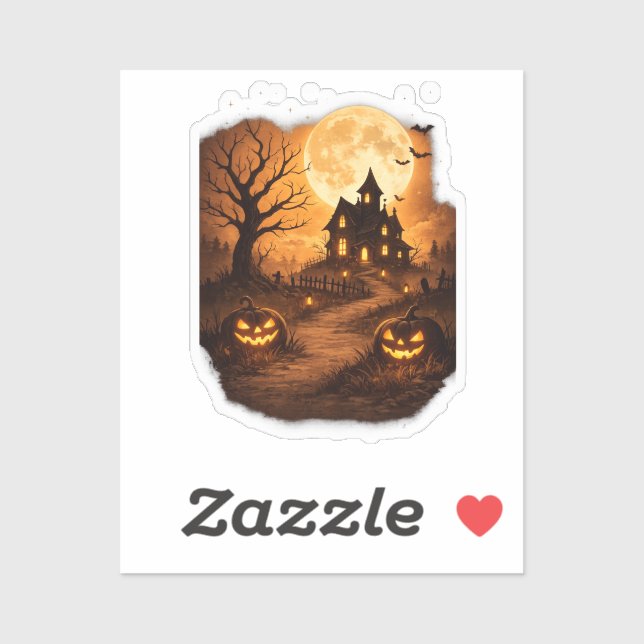 Skrämmande spökhus Halloween  Klistermärken (Ark)