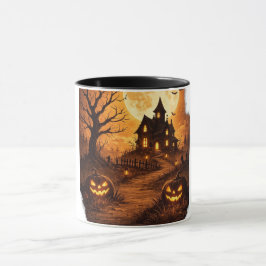 Skrämmande spökhus Halloween Mugg