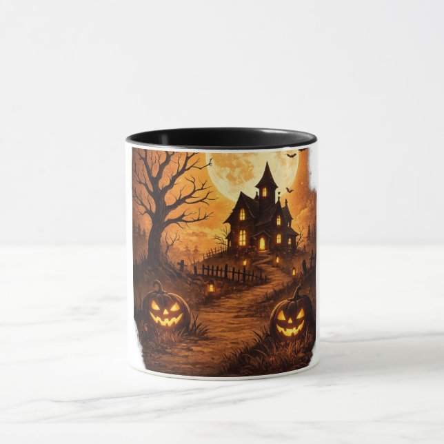 Skrämmande spökhus Halloween  Mugg (Center)