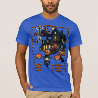 Skrämmande spökhus Halloween | Pumpa motorcyklist T Shirt