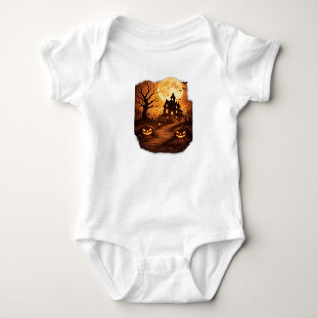Skrämmande spökhus Halloween  T Shirt (Framsida)