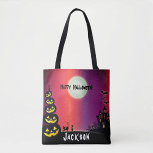 Skrämmande spökhus Halloween Tygkasse