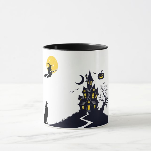 Skrämmande spökhus kaffemugg (Center)