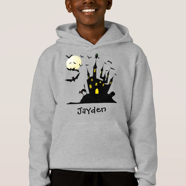 Skrämmande spökhus med monogram t shirt (Framsida)