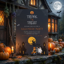 Skrämmande spökhus Trunk or Treat Halloween