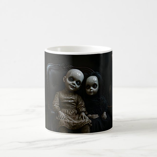 Skrämmande spökliga dockor kaffemugg (Center)