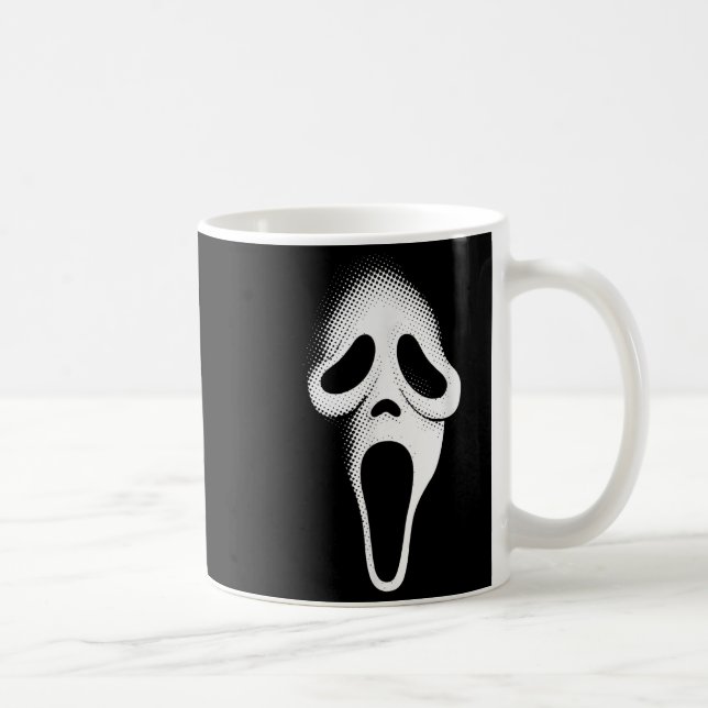 Skrämmande spöklik ansiktsmask för Halloweenfest Kaffemugg (Höger)