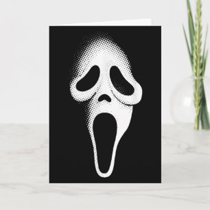 Skrämmande spöklik ansiktsmask för Halloweenfest Kort