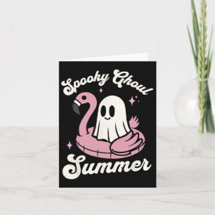 Skrämmande spöklik sommar Söt spökflamingo sommarv Kort