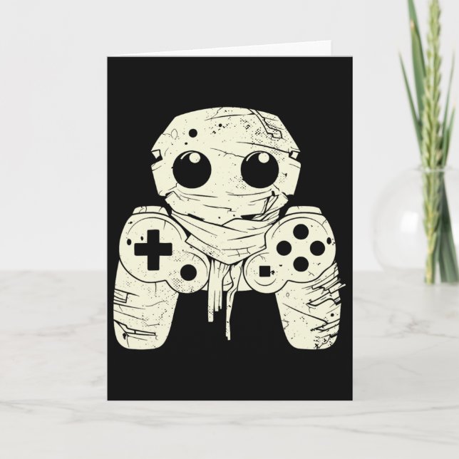 Skrämmande spökmummy spelkontroll Halloween spel Kort (Framsida)
