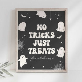 Skrämmande spökskylt för Halloween med texten Inga Poster