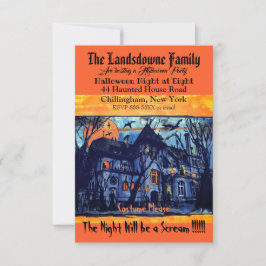 Skrämmande spökslott Halloween-text