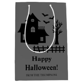 Skrämmande spökslott siluett Glad Halloween