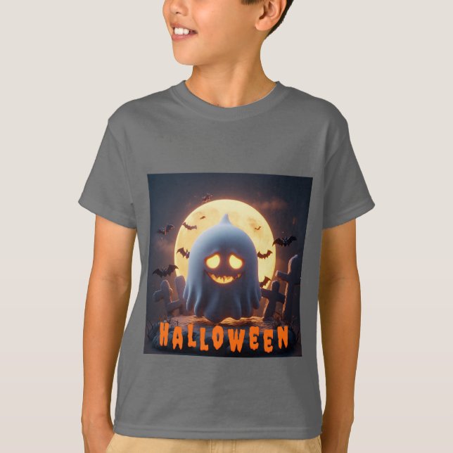 Skrämmande spökteckning med fladdermöss t shirt (Framsida)