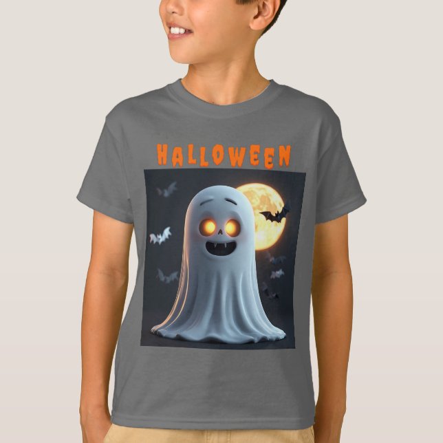Skrämmande spökteckning med fladdermöss t shirt (Framsida)
