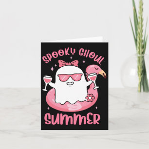 Skrämmande spöktommer sommar söt spökflamingo somm kort
