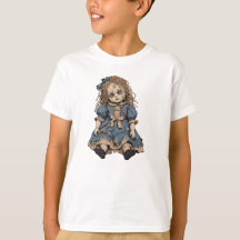 Skrämmande sprucken porslinsdocka Basic T-shirt