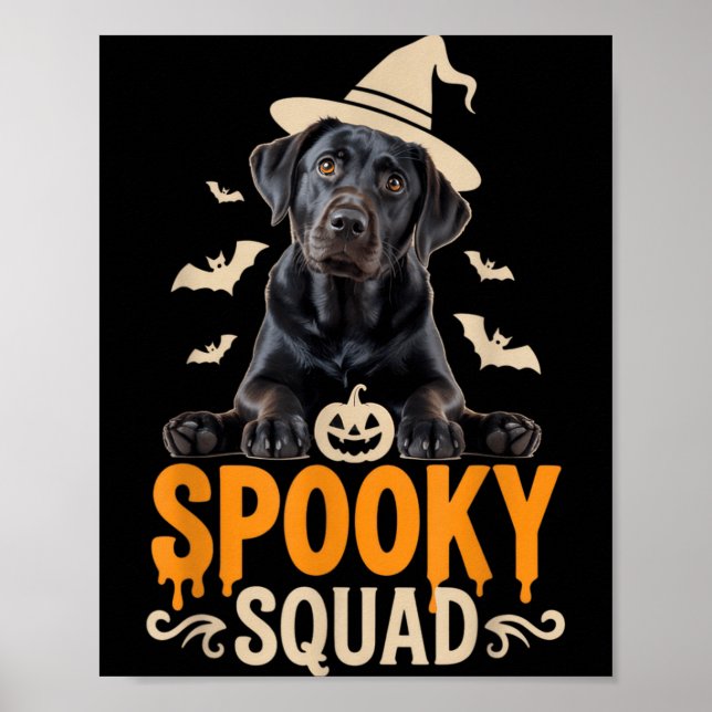 Skrämmande Squad Halloween Svart Labrador Dräkt Fö Poster (Framsidan)