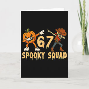 Skrämmande Squad Pumpa 67 Halloween Meme 6 7 Numme Kort