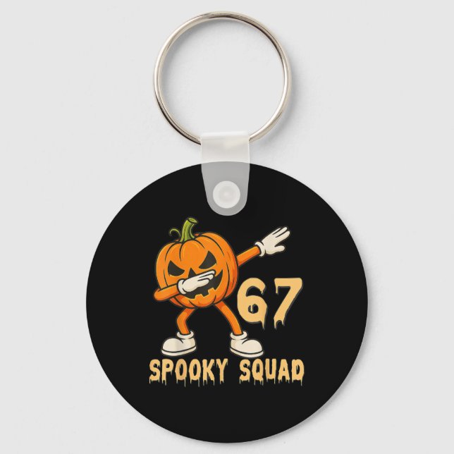 Skrämmande Squad Pumpa 67 Halloween Meme 6 7 Numme Nyckelring (Framsida)