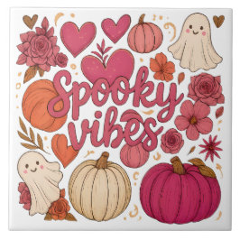 Skrämmande stämning - Halloween  Kakelplatta