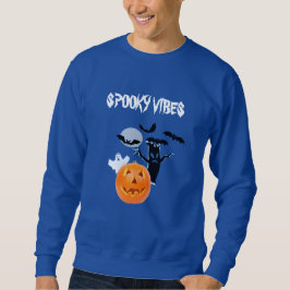 Skrämmande stämning Pumpa Spöke och Fladdermöss Lång Ärmad Tröja