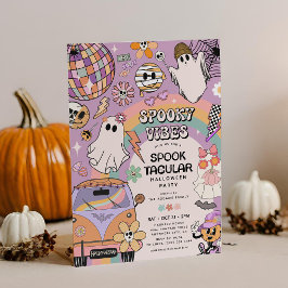 Skrämmande stämning Retro kul Halloween-fest Inbjudningar
