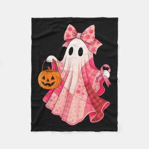 Skrämmande stämning Rosa spöke snygg Halloween Kvi Fleecefilt