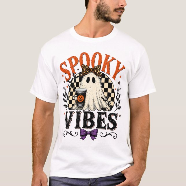 Skrämmande stämning Söt retro Halloween T-Shirt (Framsida)