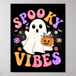 Skrämmande stämning söt spöke jack o lykta retro poster