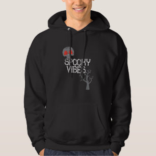 Skrämmande stämning träd skelett skalle Halloween Hoodie