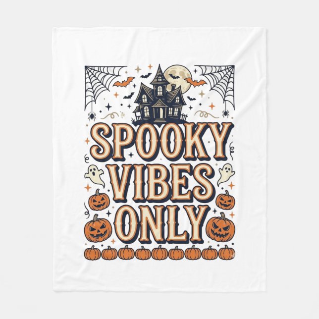 Skrämmande stämningar endast vintage Halloween trö Fleecefilt (Framsidan)