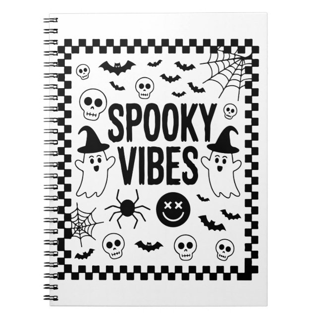 Skrämmande stämningar Retro Halloween Anteckningsbok (Framsidan)