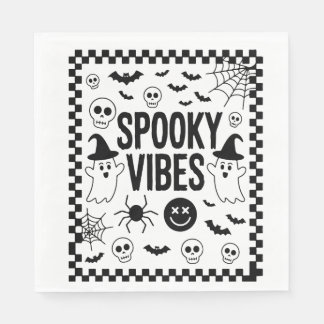Skrämmande stämningar Retro Halloween Pappersservett