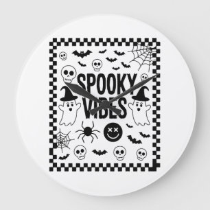 Skrämmande stämningar Retro Halloween Stor Klocka