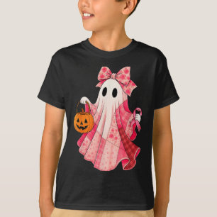 Skrämmande stämningar Rosa spöke snygg Halloween K T Shirt
