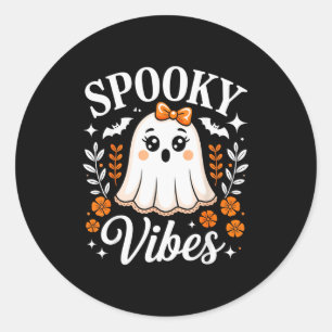Skrämmande stämningar Spöke Retro Groovy Halloween Runt Klistermärke
